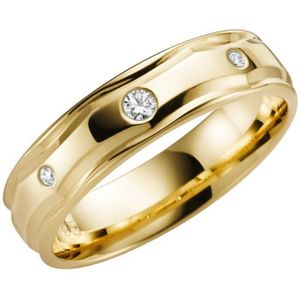 14K geelgouden trouwring met diamant Sunflower H71