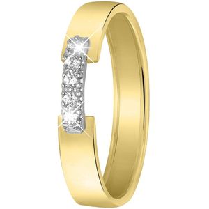 14 Karaat bicolour ring met zirkonia