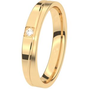 14K geelgouden trouwring met diamant 3,5mm Lobelia