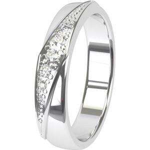 9K witte trouwring met diamant 4mm Cyclaam