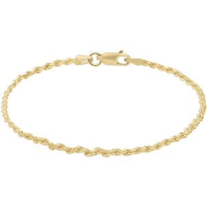 Zilveren goldplated koordarmband