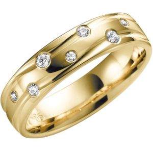 9 K gele trouwring  dia Daisy Dames H147