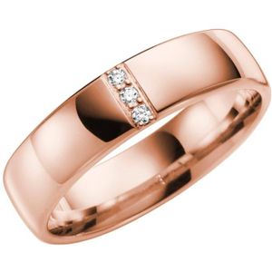 14K rose gouden trouwring dia Pioenroos line H98R
