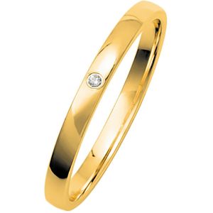 9 karaat gele dames trouwring diamant Gentle H236