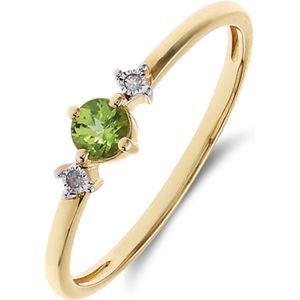 14 Karaat gouden ring diamant 0,19ct