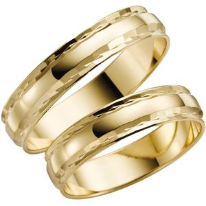 14 Karaat geelgouden trouwring Madelief Dames H18