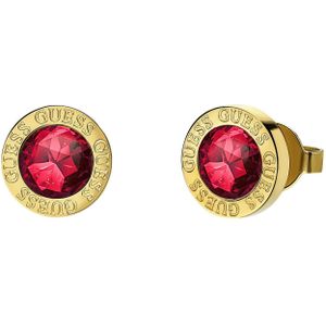 Guess goldplated oorknoppen COLOR MY DAY ruby