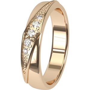 14K rosegouden trouwring met diamant 4mm Cyclaam