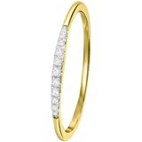 14 Karaat geelgouden ring met 11 diamanten 0,06ct