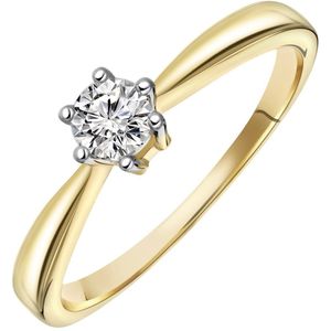 Geelgouden solitair ring met diamant (0,30ct.)