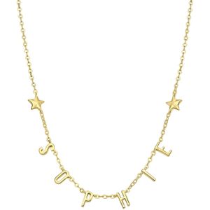 Zilveren naamketting goldplated sterren voor dames