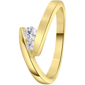 Zilveren golplated ring met zirkonia