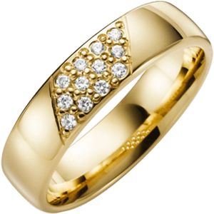 9 Karaat trouwring diamant Pioenroos H75