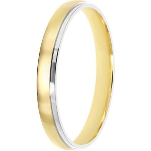 14K bicolor gouden dames trouwring 3mm Evy TW 307