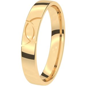 9K gele trouwring Heren 4mm Rozemarijn