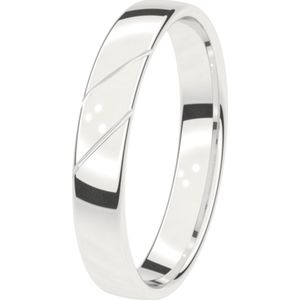 14K witgouden trouwring Dames 4mm Jasmijn