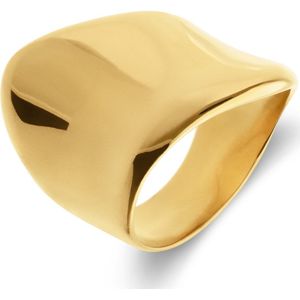 Stalen goldplated ring asymmetrisch