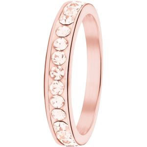 Lucardi Meisjes Kinder ring met plating - Rond - Kristal - Cadeau - Staal - Rosékleurig