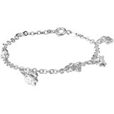Lucardi Meisjes Armbandje met hanger met plating - Dier - Cadeau - Echt Zilver - Zilverkleurig