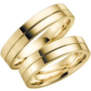 14 Karaat geelgouden dames trouwring Orchid H41G