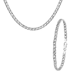 Gerecycleerd zilveren set ketting&armband gourmet.
