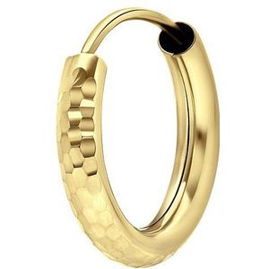 14K geelgouden mannen oorbel diamond cut 15,5mm