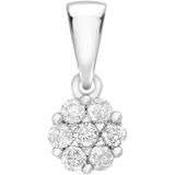 9 Karaat hanger wit bloem met diamant