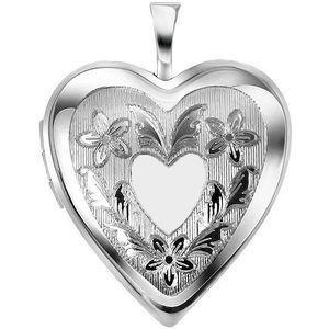 Zilveren hanger medaillon hart