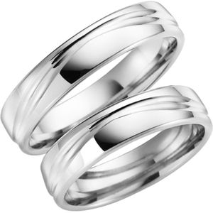 14K witgouden trouwring  Dahlia Heren H42W