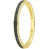 14K geelgouden railring 29 zwarte diamanten 0,08ct