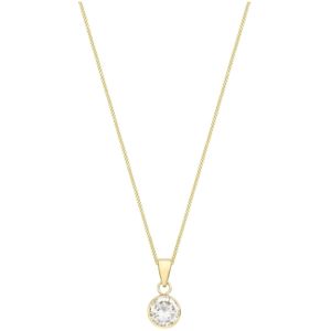 9 karaat ketting met hanger met zirkonia voor dames