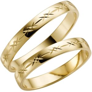 14 Karaat geelgouden trouwring Acacia Heren H01