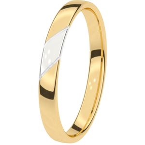 14K bicolor gouden trouwring Dames 3mm Jasmijn