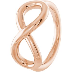 Stalen ring glans infinity roseplated