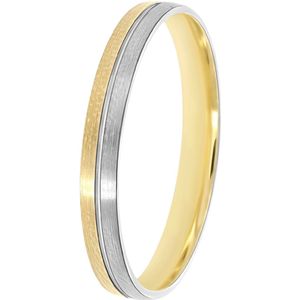 9K bicolor dames trouwring 3mm Lina TW 310