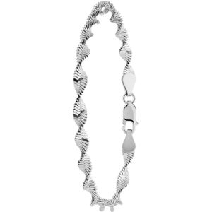 Gerecycleerd zilveren armband gedraaid