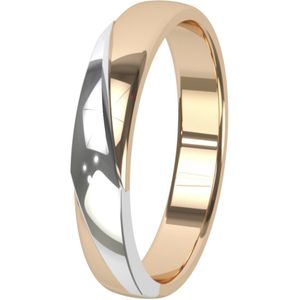 14K rose witgouden trouwring Dames 4mm Cyclaam