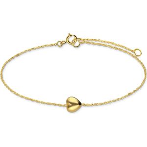 14 karaat geelgouden armband hart