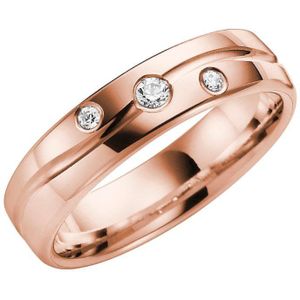 14K trouwring rose gouden diamant Iris Dames H143R