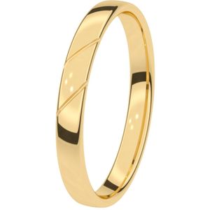 9K gele trouwring Dames 3mm Jasmijn