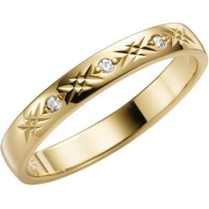 14K geelgouden trouwring diamant Acacia Dames  H96