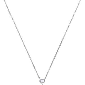 Zilveren ketting met hanger en zirkonia