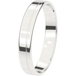 14K witgouden trouwring Dames 4mm Sering