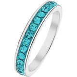 Gerecycleerd stalen kinderring blue zircon kristal