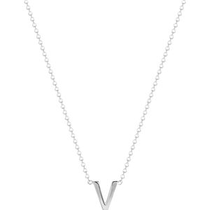 9 karaat witte ketting met letter hanger