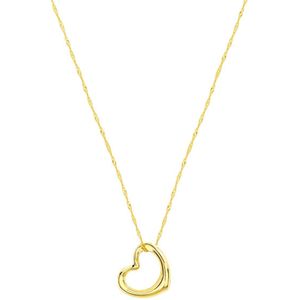 9 Karaat ketting met hanger open hart