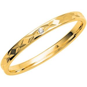 9K gele dames trouwring Balance diamant H232