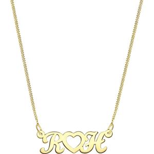 Gerecycleerd zilveren gold ketting letter<3letter