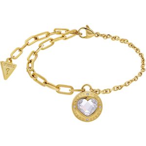 Guess stalen goldplated armband ROLLING HEARTS