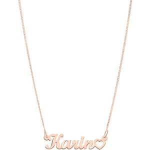 Elora gerecycled zilver zilveren roseplated naamketting met hart voor dames